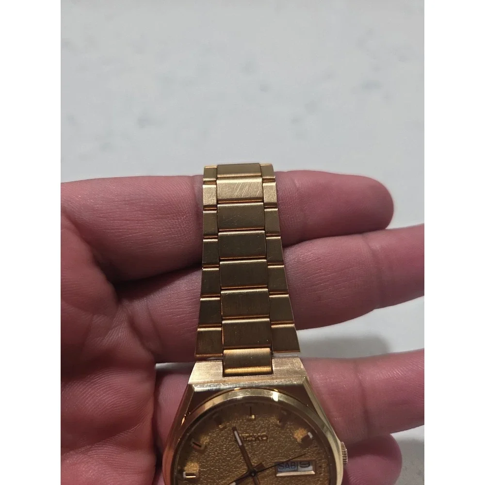 RARE Vintage Seiko 4004 Gold Flake Dial Gold Tone Steel